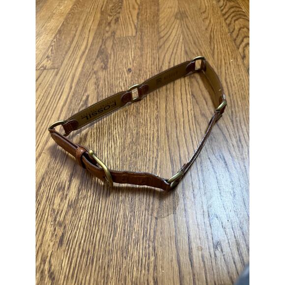 Vintage Fossil Brown Leather Belt Size Medium - Picture 5 of 7